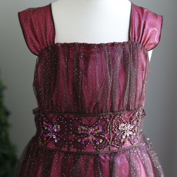 Dresses Girls Formal Dress Size 14 Pink Chocolate Brown Sequins Party